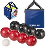 Triumph Sports Competition 100mm Resin Bocce Ball Outdoor Game Set with Carrying Bag for Easy Storage,Multi,One Size,35-7103-3