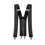 Trimming Shop Men's Suspender Braces - Heavy Duty Clip on Suspenders - Fully Adjustable and Elasticated - Fashion Accessory for Parties, Weddings, Casual, Formal Events