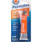 Permatex 81730 Flowable Silicone Windshield & Glass Sealer, Helps Seal Leaks in Hidden and Hard to reach Areas, Forms a tough waterproof durable clear seal 1 x 42g