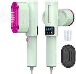 Portable Travel Steamer for Clothes, Fast Wrinkle Remover Garment Steamer for Home & Travel, 2-in-1 Iron & Steam with 90°Rotatable Head, Handheld Iron Steamer with LCD Temperature Display