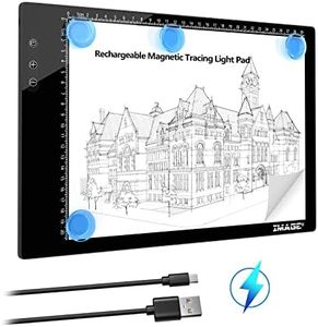 Rechargeable Magnetic A4 LED Light pad, IMAGE Tracing Pad, Ultra-Thin USB Powered with Memory Function Light Box, Great for Diamond Painting, Animation, Tattoo, Sketching and Design (6000K White)