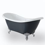 Milano Hest - Stone Grey 1750mm x 730mm Double Ended Freestanding Slipper Bath