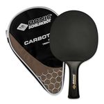 Donic-Schildkröt CarboTec 7000 Table Tennis Racket, 100% Carbon, Concave Handle, 2,3 mm Sponge, QRC League Pad - ITTF, Includes Case, 758221