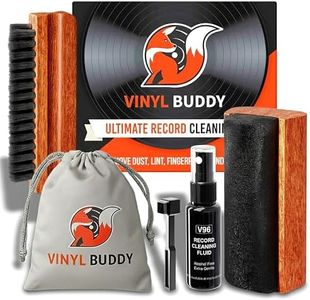 Vinyl Buddy Ultimate 5-Piece Vinyl Record Cleaning Kit | Includes: Record Cleaner – Velvet, Microfiber & Stylus Brush | Made from Premium Hardwood – Clean, Protect & Restore Your LPs
