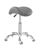 Antlu Saddle Stool Chair for Massage Clinic Spa Salon Cutting, Saddle Rolling Stool with Wheels Adjustable Height (Grey)