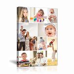 LZIMU Custom Canvas Prints Personalized Canvas Wall Art With Your Photo Customized Collage Photo Canvas for Home Wall Decor (Collage Picture-19, 12"x18"(30x45cm) Frame)