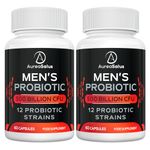 Probiotic for Men, 500 Billion CFU 12 Strains, Men's Probiotic with Cranberry, Turmeric, Goji Berry, Probiotics for Gut & Digestive Health, Gluten and Dairy Free, 60 Capsules (60 Count (Pack of 2))