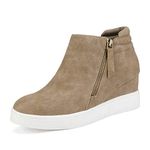 DREAM PAIRS Women's Taupe Casual Wedge Sneaker Booties Size 8.5 M US Wedge-Snkr-2