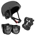 Niftii Kids Helmet with Pads - Adjustable Multi-Sport Complete Safety Gear for Cycling, Skateboarding & Scooting - Ideal for Boys & Girls Ages 3-15 - Kids Bike Helmet Set, Black