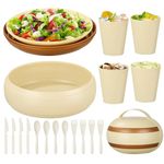 Plastic Dinnerware Set, Unbreakable Dinner Set, Camping Plates and Bowls Set for 4 People, Lightweight Reusable Tableware Sets for Home Camping Picnic Outdoor Party RV