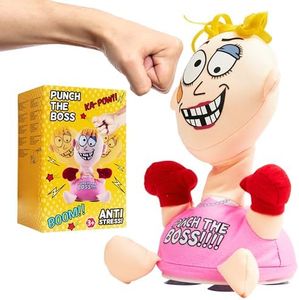 Jouet Anti Stress Adulte Bureau Idée Cadeau Humoristique Collègue Homme Femme Punching Ball Bureau Antistress Adultes Funny Gifts Secret Santa (Rose)