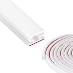 15M D-Shape Rubber Weather Stripping Door Seal Strip,Rubber Self-Adhesive Backing Door Windows Weatherstripping Soundproofing for Door Frame Insulation Large Gap,White