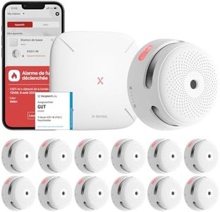 X-Sense Détecteur de Fumée Connecté, Kit de Sécurité pour la Maison avec SBS50 Station de Base, Conforme à la Norme EN14604, Compatible avec l'Appli X-Sense Home Security, FS121