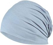 YOFASEN Slouchy Beanie Hat - Chemo Cancer Cotton Head Hat Sleep Cap Turban Headwear Stretch Muslim Headscarf for Women Men, Light Grey, One Size