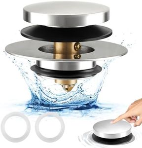 Bathtub Drain Stopper, Uxoz Universal Tub Stopper for Replacing Tip Toe/Trip Lever/Lift&Turn Tub Drain, Bath Tub Drain Stoppers Desiged for 1.5"-1.72" Drain Hole with 3 O-Rings, Chrome Plated