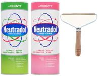 Fresh Science Carpet Deodorizer Fresh Pink 350g + Superfresh Carpet Deodoriser 350g + Manual Lint Remover Brush - Shake and Vac Carpet Freshener Bundle