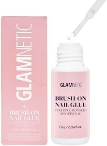 Glamnetic Brush On Nail Glue | Brush Tip Applicator, Mess Free, Travel Friendly, Vegan | Durable & Long-Lasting | .24 oz
