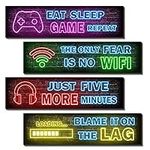4 Pcs Printed Neon Gaming Posters, 
