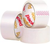 Packatape 3 Rolls 48MM x 66M Clear Packaging Tape for Parcels and Boxes. Heavy Duty Clear Packing Tape Provides a Strong, Secure and Sticky Seal for your Boxes