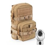 CLTAC Small Tactical Backpack MOLLE Hydration Pack Outdoor Water Bladder Carrier Pack for Vest with IFAK Med Pouch and 1.5L Bladder