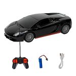 WireScorts Rechargable Remote Control Car, High Speed Mini 1:24 Scale Lambo Car with Rechargeable Battery - Lambo Black & Red