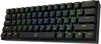Redragon K630 Dragonborn 60% Wired RGB Gaming Keyboard, 61 Keys Compact Mechanical Keyboard with Tactile Blue Switch, Pro Driver Support, Black
