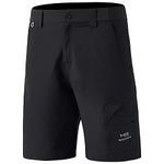 Bassdash FP01M 10.5” Mens Fishing Cargo Shorts Quick Dry UPF 50+ Water Resistant Black