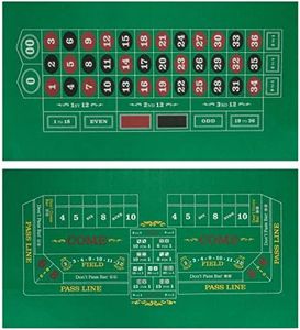 Double-Sided Craps Table & Roulette Casino Felt | Convenient, Space-Saving 36" x 18" Roll-up Casino Gambling Tabletop Mat | Smooth 2mm Mini-Felt for Coffee Table Texas Hold 'Em & Blackjack