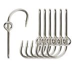 Fishing Hook Hat Pins Fishing Hook Clips,7pcs/Box Cap Hat Tie Clips for Fish Hooks Hat Silver