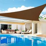 Lehood Sun Shade Sail Triangle 12' x 12' x 17' UV Block Canopy for Patio Backyard Lawn Garden Outdoor Activities, Brown