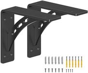 7 inch x 6 inch Heavy Duty Shelf Brackets , Max Load 1100 Lbs ,Premium Alloy Metal Mantel Brackets (Set of 2) Fireplace Mantel Brackets - Countertop Support Brackets (7" x 6" )