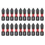 Saipor 20pcs 1"/25mm PH2 Anti Slip Phillips Bit #2 Insert Bits, Magnetic Phillips Screwdriver Bit Set, Strong Magnetism Drill Bits, 1/4 Inch Hex Shank TS2 Steel Cross Impact Screws Driver Bits