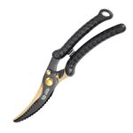 MITSUMOTO SAKARI 10 inch Heavy Duty Black Gold Kitchen Scissors, Japanese Kitchen Shears, Professional Alloy Steel Poultry Shears for Chicken, Meat, Bone