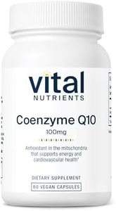 Vital Nutrients CoQ10 100mg | Vegan Supplement | CoEnzyme Q10 from Ubiquinone | Potent Antioxidant to Support Heart Health and Energy Levels* | Gluten, Dairy and Soy Free | Non-GMO | 60 Capsules