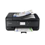 Canon PIXMA TR7650 Wireless All-In-One Colour Inkjet Printer - A4 Print, Copy, Scan, Fax - 20-Sheet ADF, Borderless Printing, 5 Individual Inks - Touchscreen - Wi-Fi, Cloud Connectivity - Home Printer