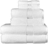 Christy Supreme Hygro 6 Piece Towel Set in White 100% Supima Cotton - Luxurious & High Absorbency - Ultra Soft - 650GSM - 2 Bath, 2 Hand & 2 Face Towels