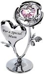 Crystocraft Crystal Ornament Gift Set made with Swarovski crystals Strass Rose Flower (For a Special Mum)