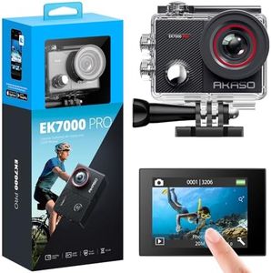 AKASO Action Cam 4K 20MP WiFi 40M Unterwasserkamera Wasserdicht Ultra HD Touchscreen Einstellbar Weitwinkel EIS Actioncam mit 2.4G Fernbedienung und 25 Zubehör Kit