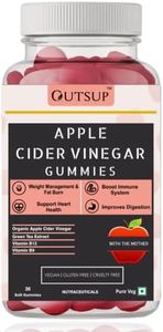 Outsup Apple Cider Vinegar Gummies with Green Tee Extract | Women & Men | ACV Gummies with Mother for Weight Management | Detoxing & Improved Metabolism - 30 Gummies