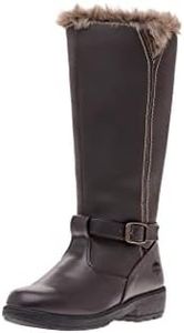 totes Women's Esther Insulated Waterproof Knee High Snow Winter Boots with Zipper, Brown, 8 US