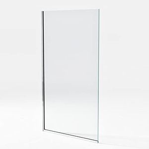 Royalty Fixed Shower Screen - 36" x 78" Frameless 3/8" Clear Tempered Glass Panel with Hardware - Easy Clean Smart Guard Coating - Minimalist Modern Design for Bathroom - Chrome