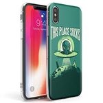 EARTH SUCKS Slim Phone Case for iPhone XR TPU Protective Light Strong Cover with Everything Else Fun Space Ufo Alien