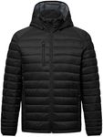 Fit Space Men's Puffer Jacket Down Synthesis Lightweight Hiking Jacket Winter Warm Coat Quilted Water Resistant Packable (Black, 3X-Large)