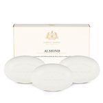 Caswell-Massey Triple Milled Almond Three-Soap Set, Natural Bar Soap for Men & Women, Moisturizing Men’s Luxury Body & Face Soap, 164g Soap Bars (3 Soap Set)