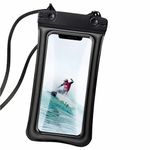 HUMBLE Waterproof Phone Pouch for Beach, Pool & Rain – Adjustable/Removable Lanyard & Floating Design, Compatible with All Smartphones Upto 7 inches (Black)