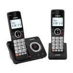 VTech EA5051 DECT Cordless Phone with Answering Machine,Nuisance Call Blocker, Volume Booster, Easy-to-Read Backlit Display, 18 Hours Talk-time, Handsfree Speakerphone, 2-Handset