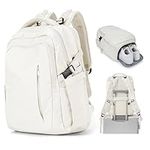 suradar Cabin Bags for Travel, Underseat Carry-ons Bag for Women, Hand Luggage Bag Men Travel Backpack Cabin Size Laptop Backpack Beige