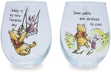 Disney Winnie The Pooh - Juego de copas de vino sin tallo con cita en forma de lágrima, vaso para mimosas, cócteles, cada una tiene capacidad para 20 onzas