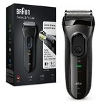 Braun Series 3 ProSkin Electric Shaver, Electric Razor for Men With Pop Up Precision Trimmer, Cordless, Wet and Dry, Close Shave, Gifts For Men, UK 2 Pin Plug, 3020s, Black Razor