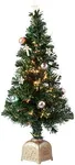 HOLIDAY PEAK 3’ Musical Spinning Fiber Optic Christmas Tree, Pre-Lit and Fully Decorated Revolving Tree